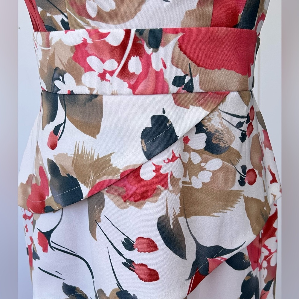 Connected Apparel Tailored Silhouette Floral Dress Size 8 - Picture 2 of 9